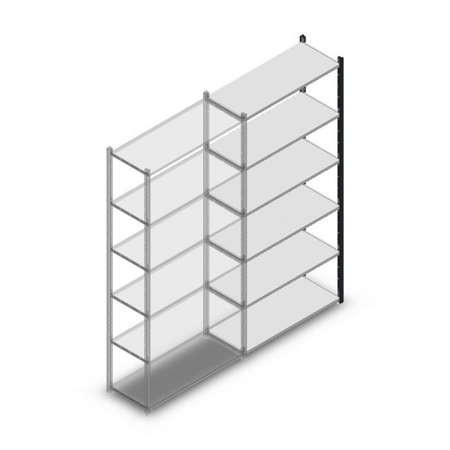 Fachbodenregal Medium Duty 2200x1000x400mm (hxbxt) 6 Ebenen Anthrazit Anbauregal