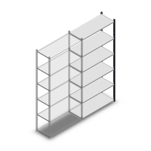 Fachbodenregal Medium Duty 2000x1000x400 mm (HxBxT) 6 Ebenen anthrazit Anbauregal