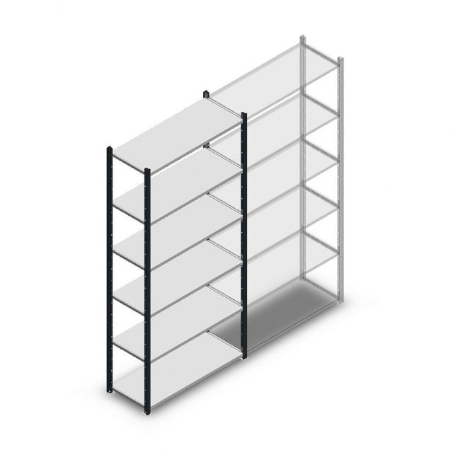 Fachbodenregal Medium Duty 2200x1000x400mm (hxbxt) 6 Ebenen anthrazit Anfangsregal