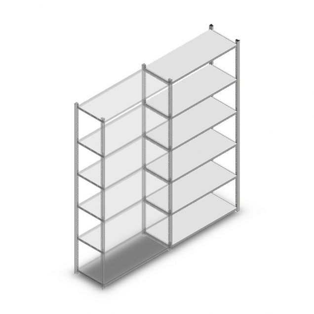 Fachbodenregal Light Duty 2000x1000x400mm (hxbxt) 6 Ebenen Anbauregal