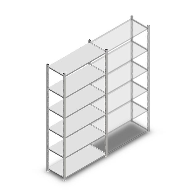 Fachbodenregal Medium Duty 2000x1000x400mm (hxbxt) 6 Ebenen verzinkt Anfangsregal