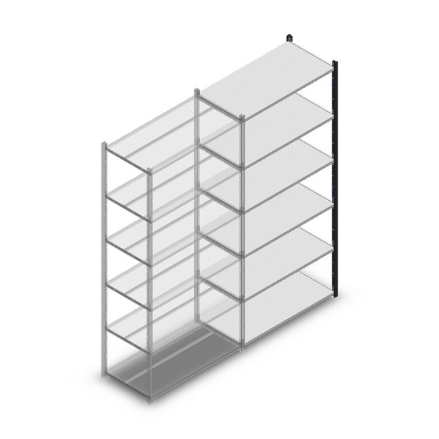 Fachbodenregal Medium Duty 2000x1000x500mm (HxBxT) 6 Ebenen anthrazit Anbauregal