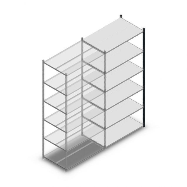 Fachbodenregal Medium Duty 2200x1000x600mm (hxbxt) 6 Ebenen Anthrazit Anbauregal