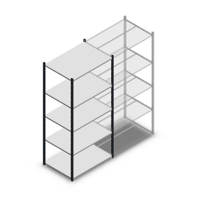 Fachbodenregal Medium Duty 2200x1000x700mm (hxbxt) 5 Ebenen anthrazit Anfangsregal