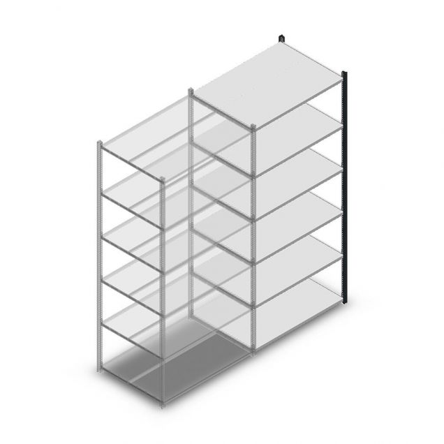 Fachbodenregal Medium Duty 2200x1000x700mm (hxbxt) 6 Ebenen anthrazit Anbauregal