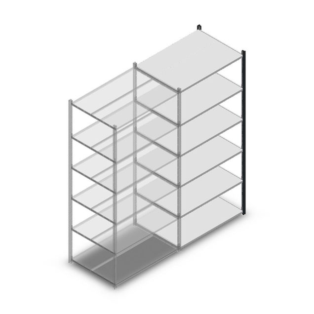 Fachbodenregal Medium Duty 2000x1000x700 mm (HxBxT) 6 Ebenen anthrazit Anbauregal