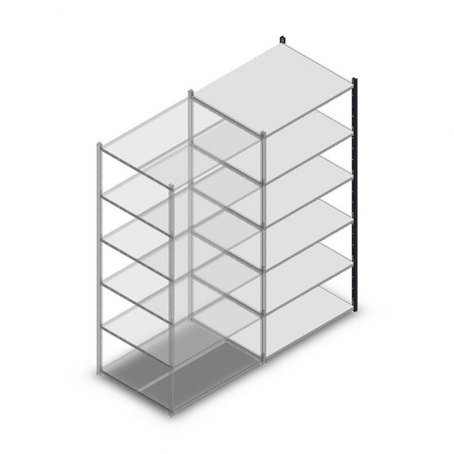 Fachbodenregal Medium Duty 2200x1000x800mm (hxbxt) 6 Ebenen anthrazit Anbauregal