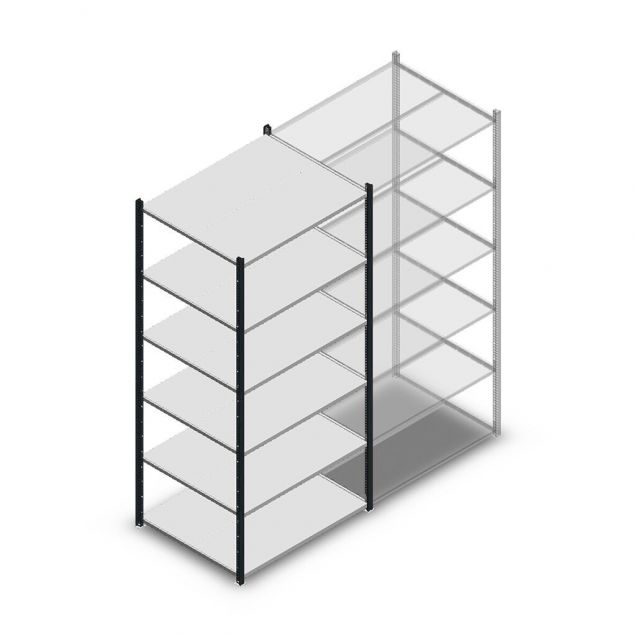 Fachbodenregal Medium Duty 2000x1000x800mm (hxbxt) 6 Ebenen anthrazit Anfangsregal