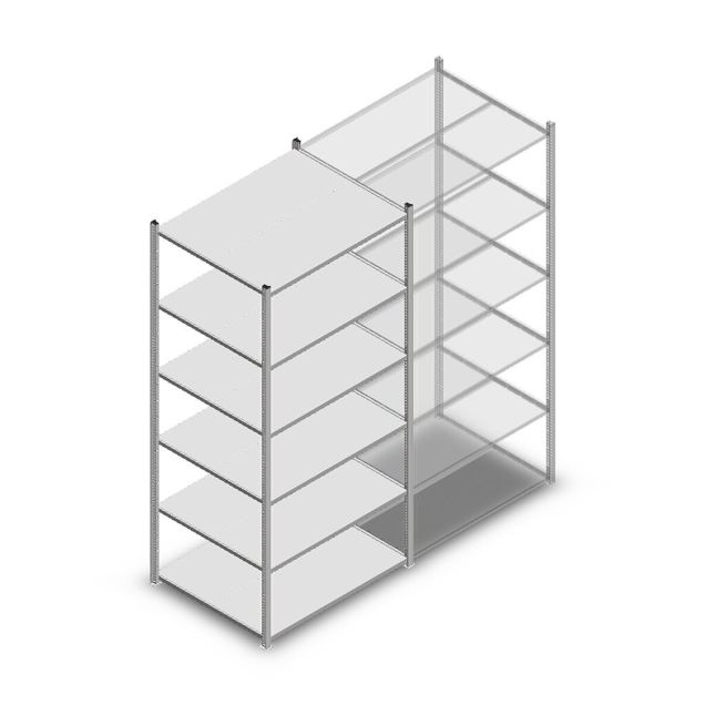 Fachbodenregal Medium Duty 2000x1000x800mm (hxbxt) 6 Ebenen verzinkt Anfangsregal