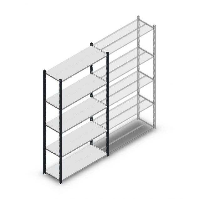 Fachbodenregal Medium Duty 2200x1150x400mm (hxbxt) 5 Ebenen anthrazit Anfangsregal