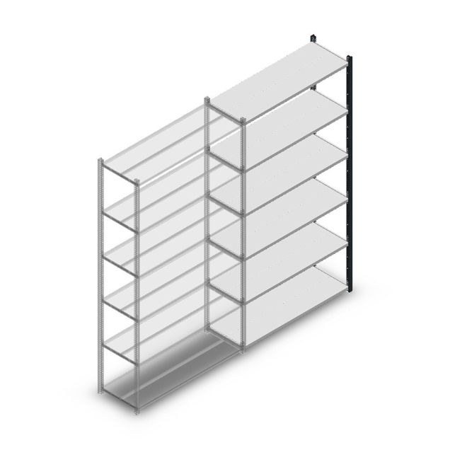 Fachbodenregal Medium Duty 2200x1150x400mm (HxBxT) 6 Ebenen anthrazit Anbauregal