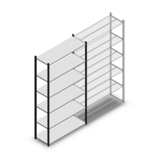 Fachbodenregal Medium Duty 2200x1150x400mm (hxbxt) 6 Ebenen anthrazit Anfangsregal