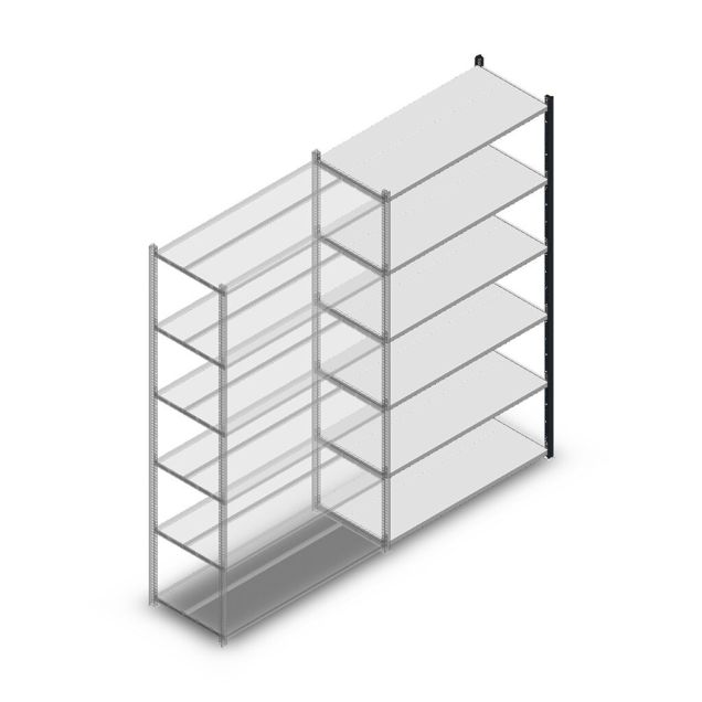 Fachbodenregal Medium Duty 2000x1150x500 mm (HxBxT) 6 Ebenen anthrazit Anbauregal