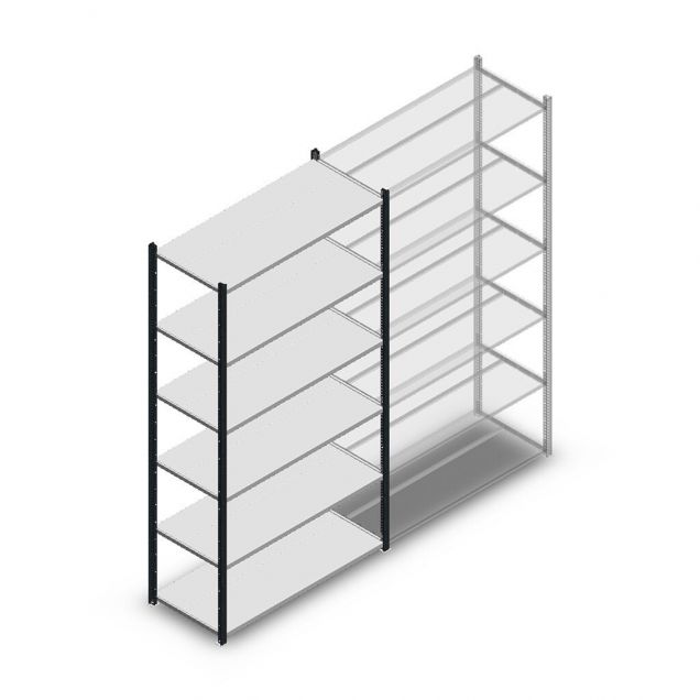 Fachbodenregal Medium Duty 2000x1150x500mm (hxbxt) 4 Ebenen anthrazit Anfangsregal