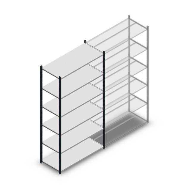 Fachbodenregal Medium Duty 2000x1150x500mm (hxbxt) 4 Ebenen anthrazit Anfangsregal