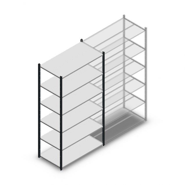 Fachbodenregal Medium Duty 2000x1150x500mm (hxbxt) 5 Ebenen anthrazit Anfangsregal