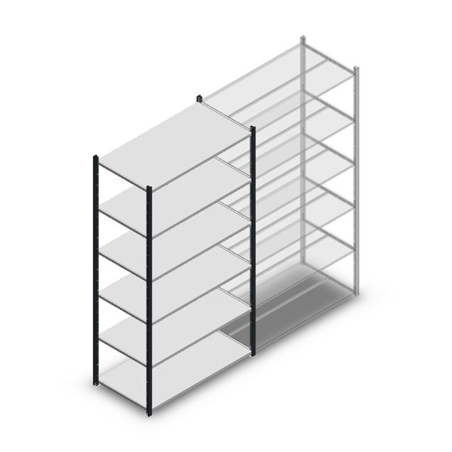 Fachbodenregal Medium Duty 2000x1150x500mm (hxbxt) 5 Ebenen anthrazit Anfangsregal