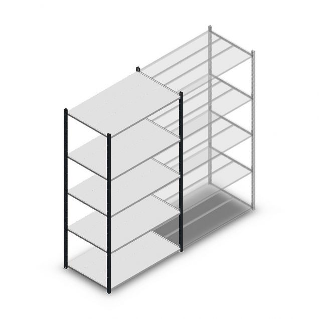 Fachbodenregal Medium Duty 2200x1150x700mm (hxbxt) 5 Ebenen anthrazit Anfangsregal