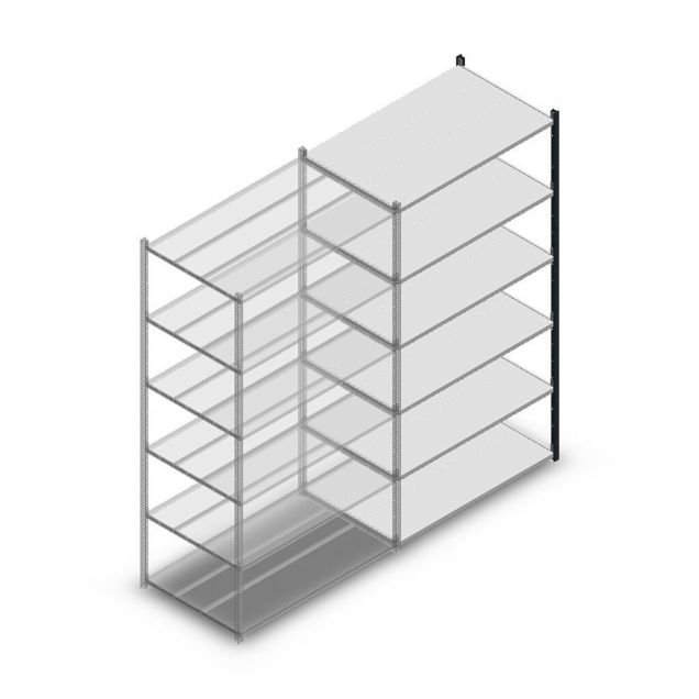 Fachbodenregal Medium Duty 2000x1150x700mm (hxbxt) 6 Ebenen anthrazit Anbauregal
