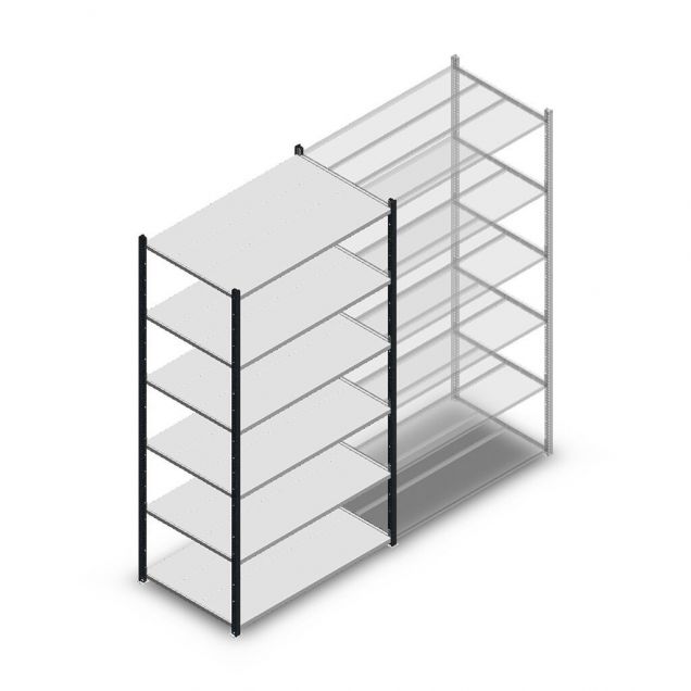 Fachbodenregal Medium Duty 2000x1150x700mm (hxbxt) 6 Ebenen anthrazit Anfangsregal