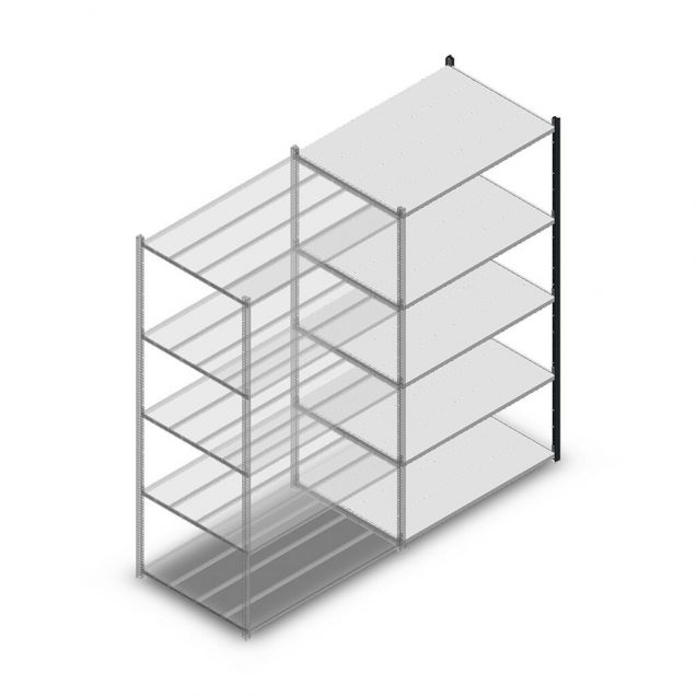 Fachbodenregal Medium Duty 2200x1150x800mm (hxbxt) 5 Ebenen anthrazit Anbauregal