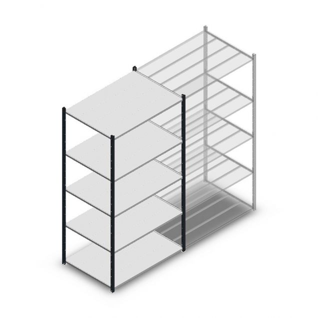 Fachbodenregal Medium Duty 2200x1150x800mm (hxbxt) 5 Ebenen anthrazit Anfangsregal