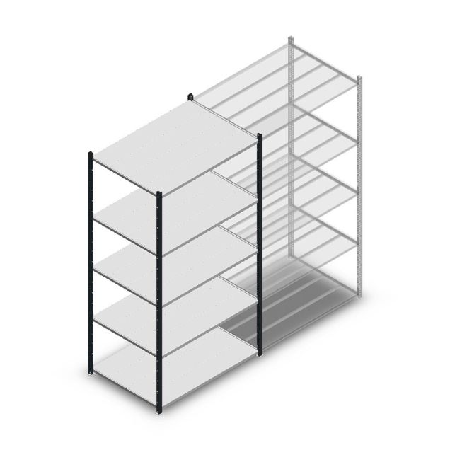Fachbodenregal Medium Duty 2200x1150x800mm (hxbxt) 5 Ebenen anthrazit Anfangsregal