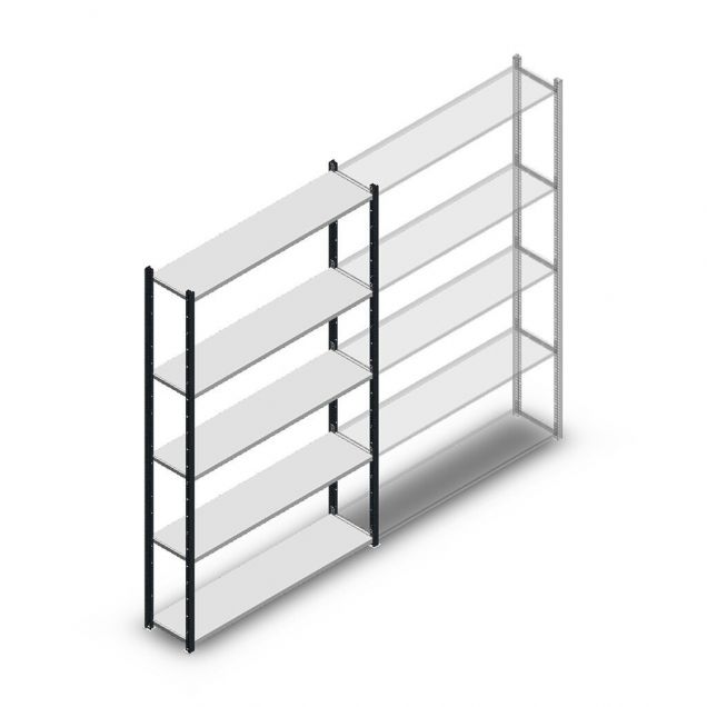 Fachbodenregal Medium Duty 2200x1300x300mm (hxbxt) 5 Ebenen anthrazit Anfangsregal