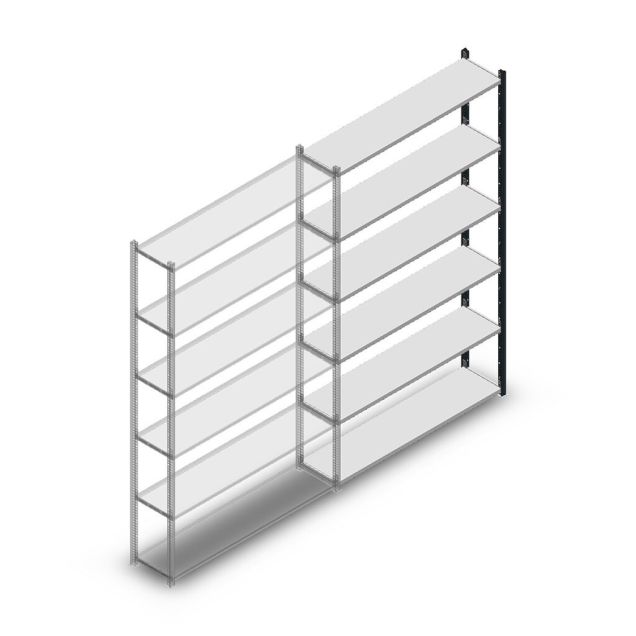 Fachbodenregal Medium Duty 2000x1300x300 mm (HxBxT) 6 Ebenen anthrazit Anbauregal