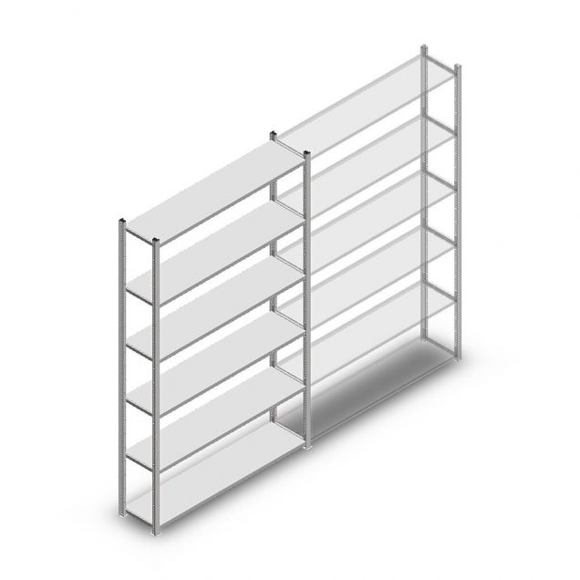 Fachbodenregal Medium Duty 2200x1300x300mm (hxbxt) 6 Ebenen verzinkt Anfangsregal