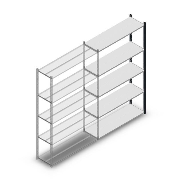 Fachbodenregal Medium Duty 2200x1300x400 mm (HxBxT) 5 Ebenen anthrazit Anbauregal