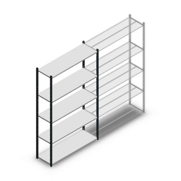 Fachbodenregal Medium Duty 2200x1300x400mm (hxbxt) 5 Ebenen anthrazit Anfangsregal