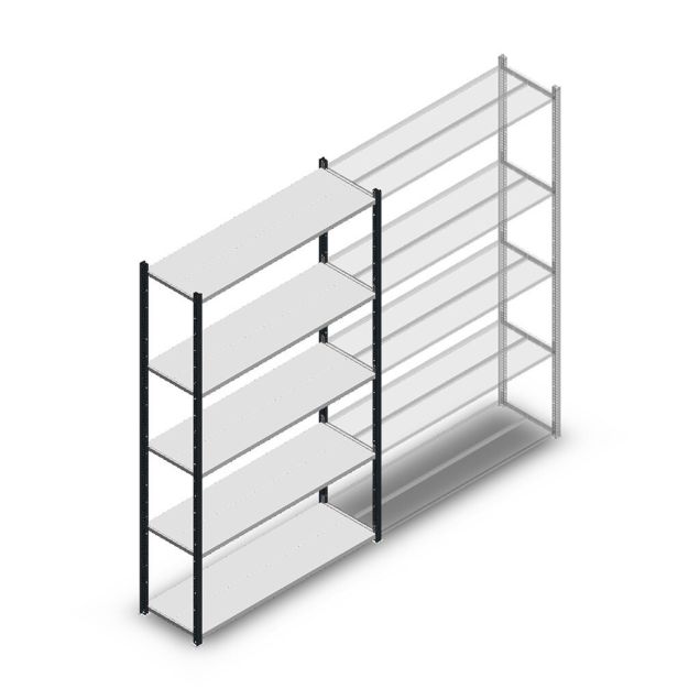 Fachbodenregal Medium Duty 2200x1300x400mm (hxbxt) 5 Ebenen anthrazit Anfangsregal