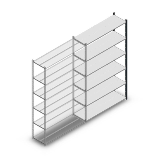 Fachbodenregal Medium Duty 2200x1300x400mm (HxBxT) 6 Ebenen anthrazit Anbauregal
