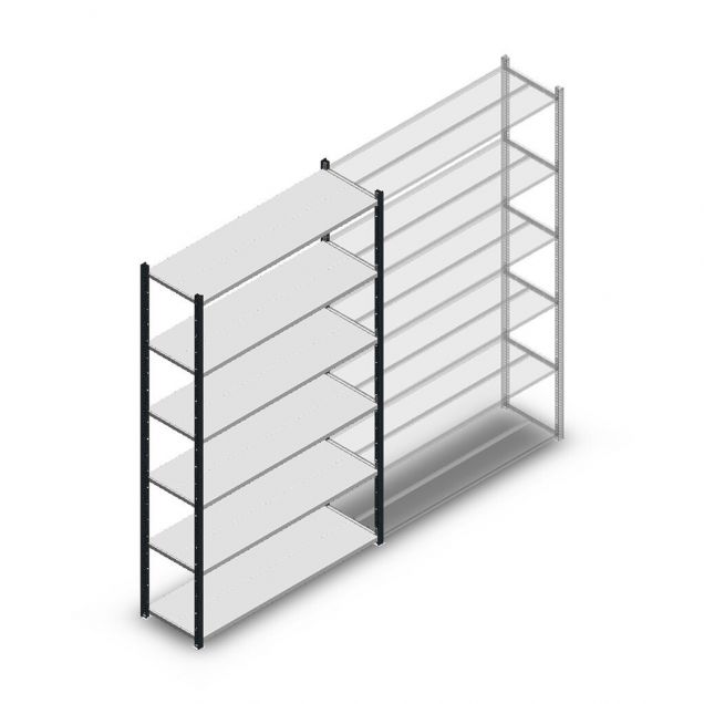 Fachbodenregal Medium Duty 2200x1300x400mm (hxbxt) 6 Ebenen anthrazit Anfangsregal