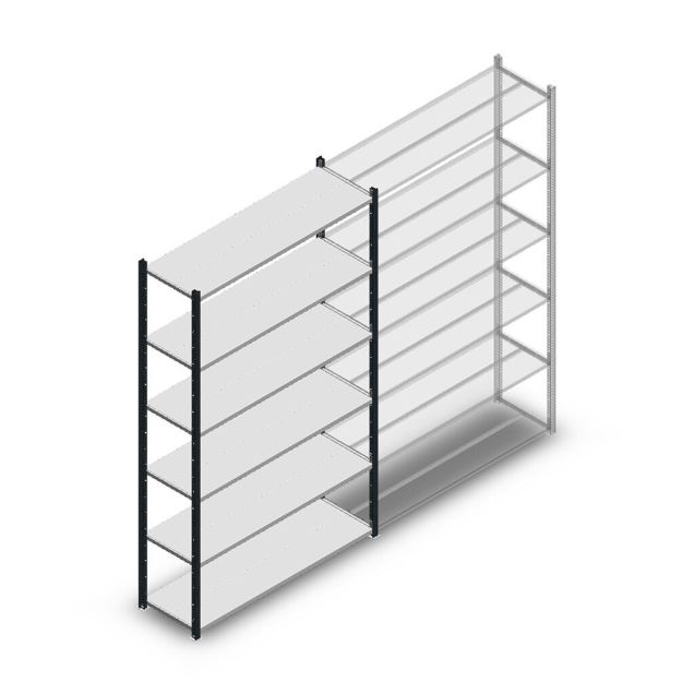 Fachbodenregal Medium Duty 2000x850x400mm (hxbxt) 6 Ebenen anthrazit Anfangsregal