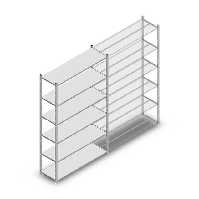 Fachbodenregal Medium Duty 2200x1300x400mm (hxbxt) 6 Ebenen verzinkt Anfangsregal
