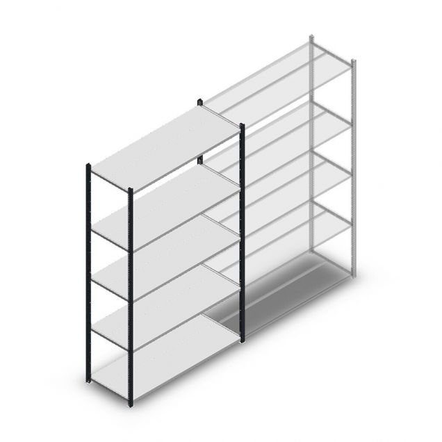 Fachbodenregal Medium Duty 2200x1300x500mm (hxbxt) 5 Ebenen anthrazit Anfangsregal