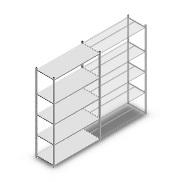 Fachbodenregal Medium Duty 2200x1300x500mm (hxbxt) 5 Ebenen verzinkt Anfangsregal