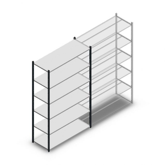 Fachbodenregal Medium Duty 2000x850x500mm (hxbxt) 6 Ebenen anthrazit Anfangsregal