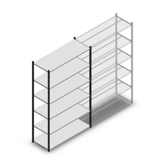 Fachbodenregal Medium Duty 2200x1300x500mm (hxbxt) 6 Ebenen anthrazit Anfangsregal