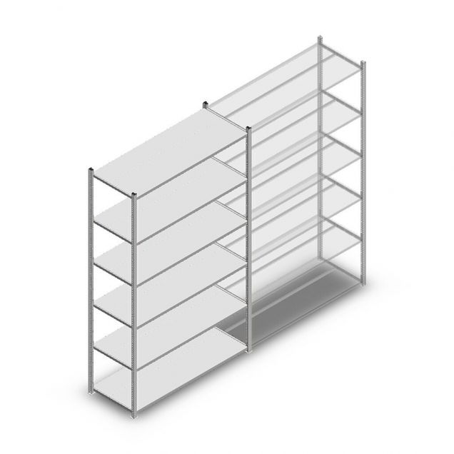 Fachbodenregal Medium Duty 2200x1300x500mm (hxbxt) 6 Ebenen verzinkt Anfangsregal