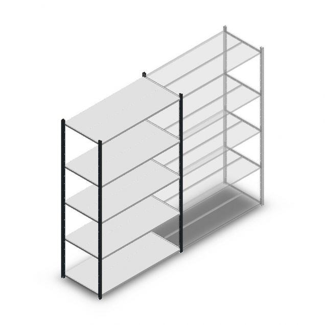Fachbodenregal Medium Duty 2200x1300x600mm (hxbxt) 5 Ebenen anthrazit Anfangsregal