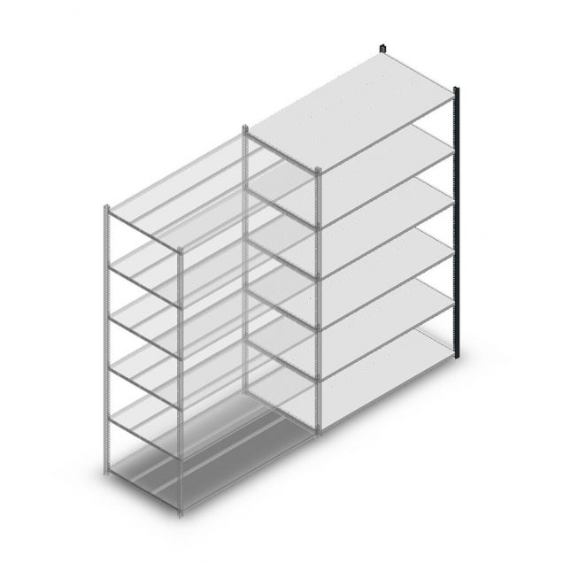 Fachbodenregal Medium Duty 2000x850x700mm (hxbxt) 6 Ebenen anthrazit Anbauregal