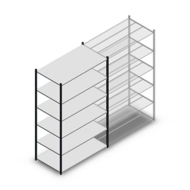 Fachbodenregal Medium Duty 2000x1300x700mm (hxbxt) 6 Ebenen anthrazit Anfangsregal