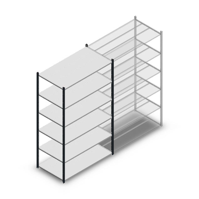 Fachbodenregal Medium Duty 2000x1300x700mm (hxbxt) 6 Ebenen anthrazit Anfangsregal