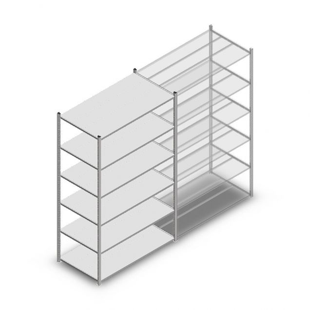 Fachbodenregal Medium Duty 2200x1300x700mm (hxbxt) 6 Ebenen verzinkt Anfangsregal
