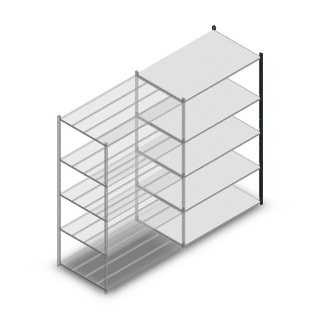 Fachbodenregal Medium Duty 2200x1300x800 mm (HxBxT) 5 Ebenen anthrazit Anbauregal