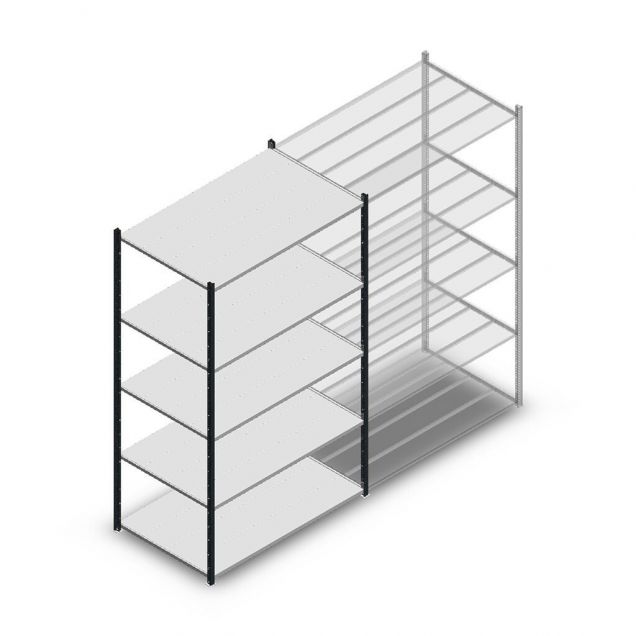 Fachbodenregal Medium Duty 2200x1300x800mm (hxbxt) 5 Ebenen anthrazit Anfangsregal