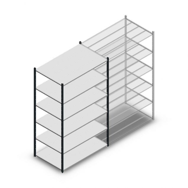 Medium Duty Fachbodenregal 2000x850x800mm (hxbxt) 6 Ebenen anthrazit Anfangsregal